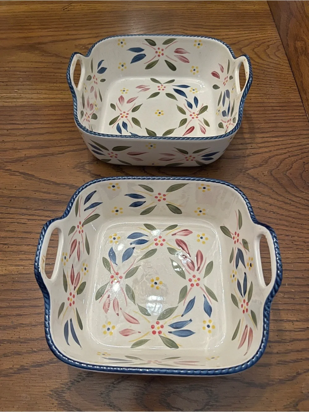 Temptations Old World Confetti Hand-Painted Ceramic Nesting Bakeware Set